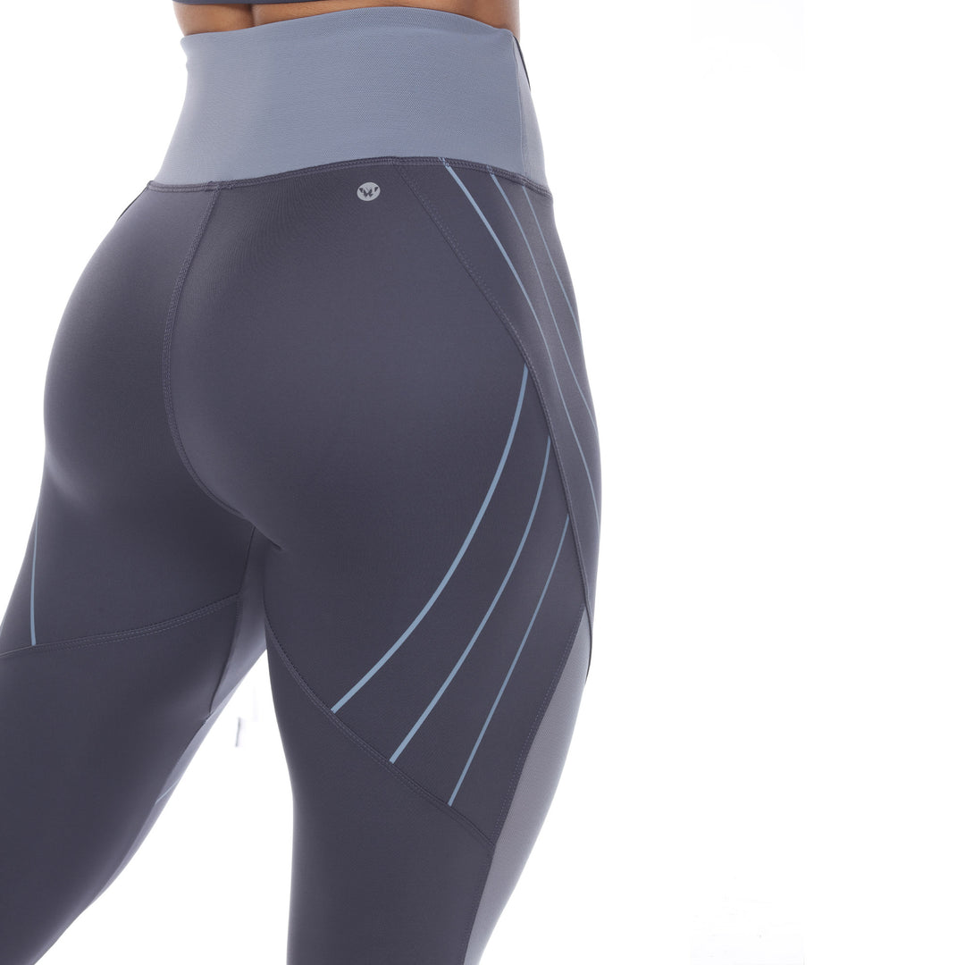Women's High-Waist Reflective Piping Fitness Leggings