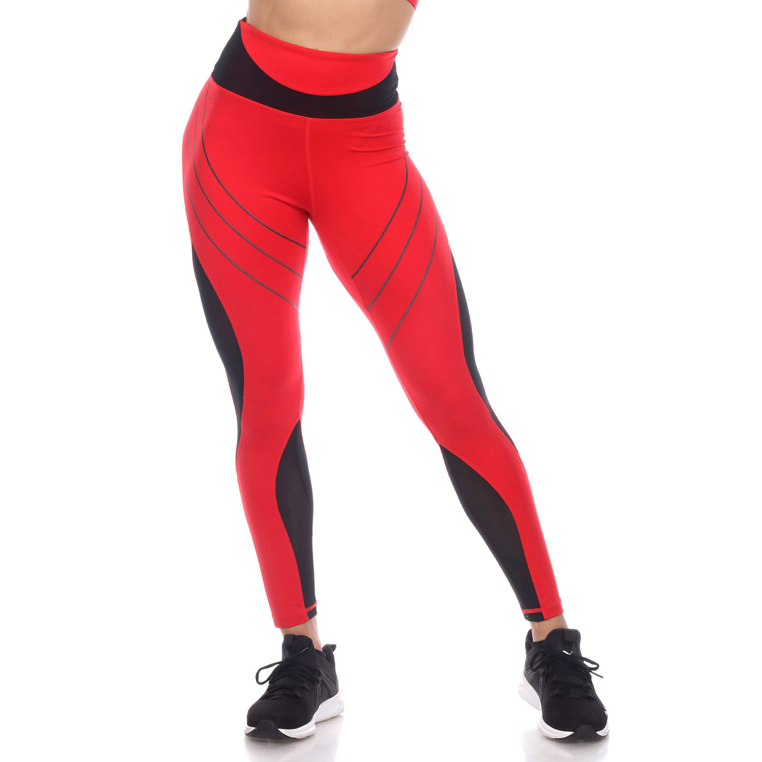 Women's High-Waist Reflective Piping Fitness Leggings