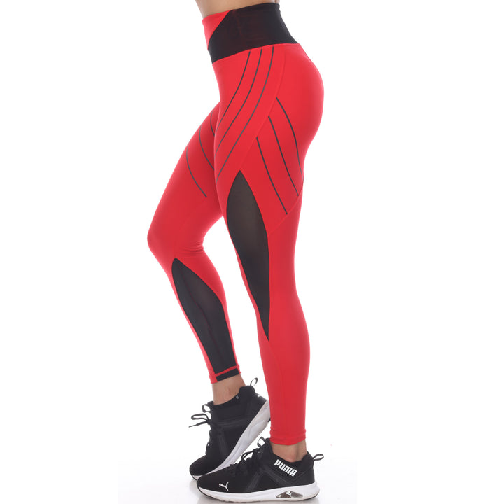 Women's High-Waist Reflective Piping Fitness Leggings