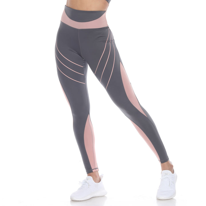 Women's High-Waist Reflective Piping Fitness Leggings