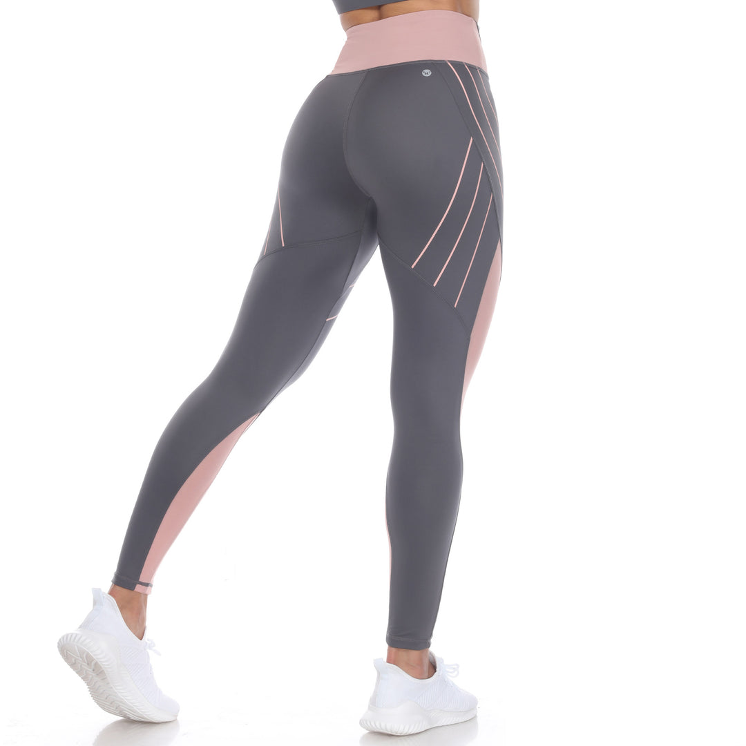 Women's High-Waist Reflective Piping Fitness Leggings