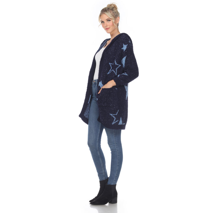 Women's Hooded Open Front Sherpa Coat