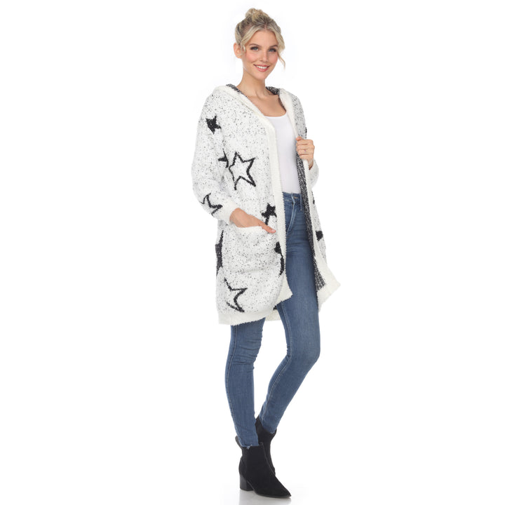 Women's Hooded Open Front Sherpa Coat