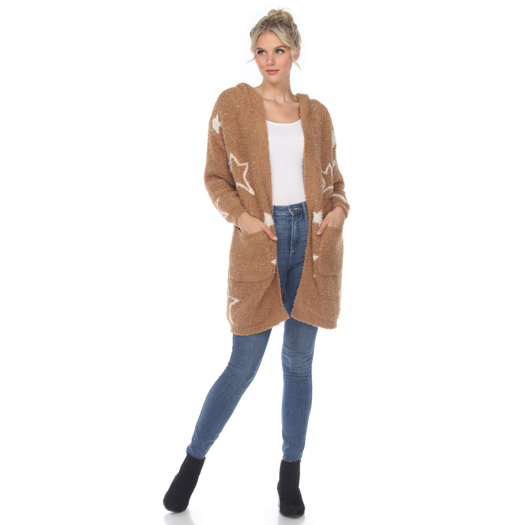 Women's Hooded Open Front Sherpa Coat