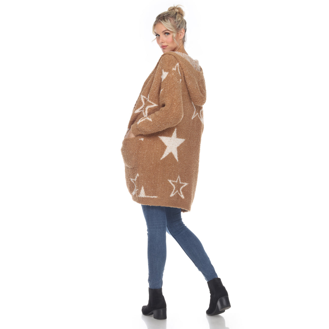 Women's Hooded Open Front Sherpa Coat