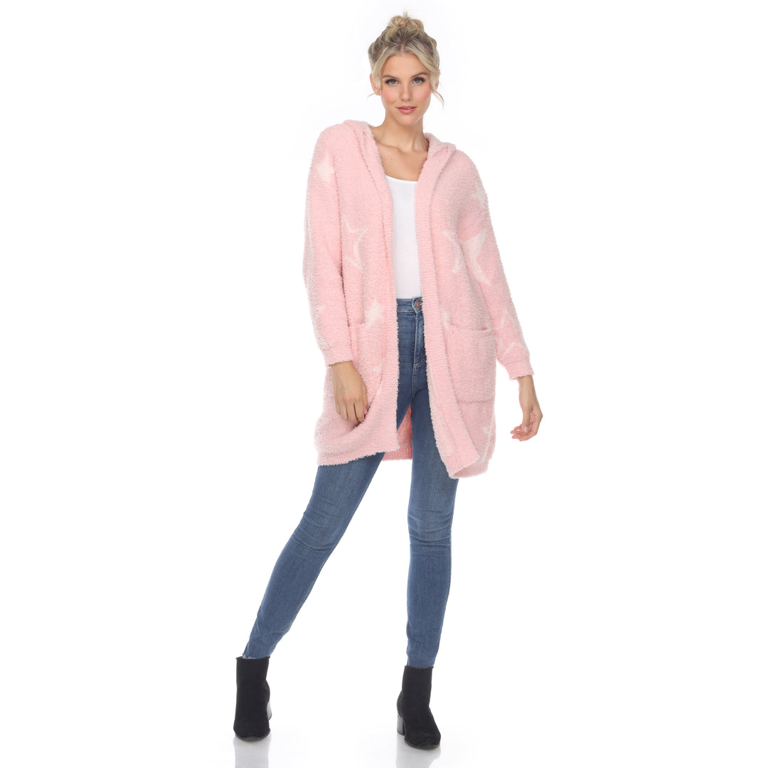 Women's Hooded Open Front Sherpa Coat