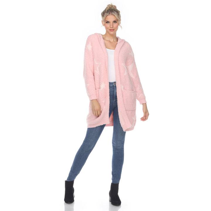 Women's Hooded Open Front Sherpa Coat