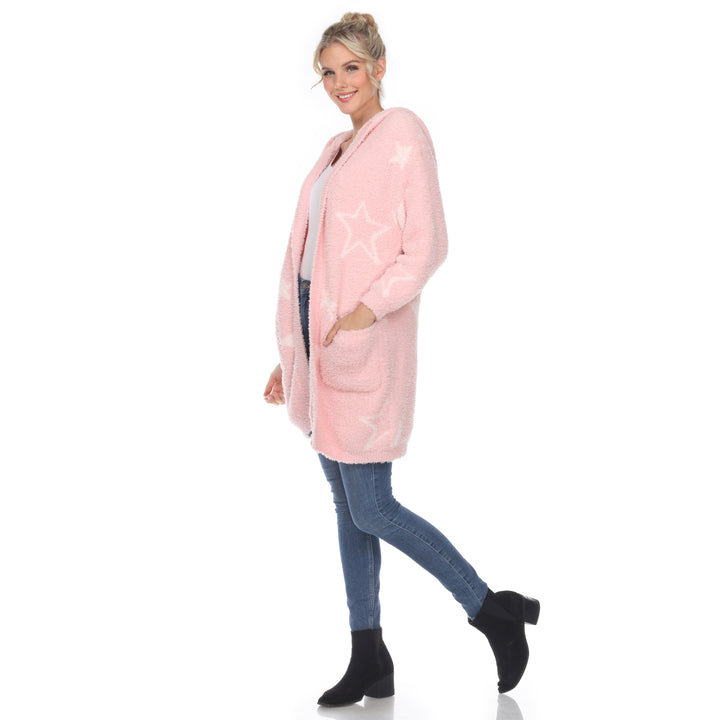 Women's Hooded Open Front Sherpa Coat