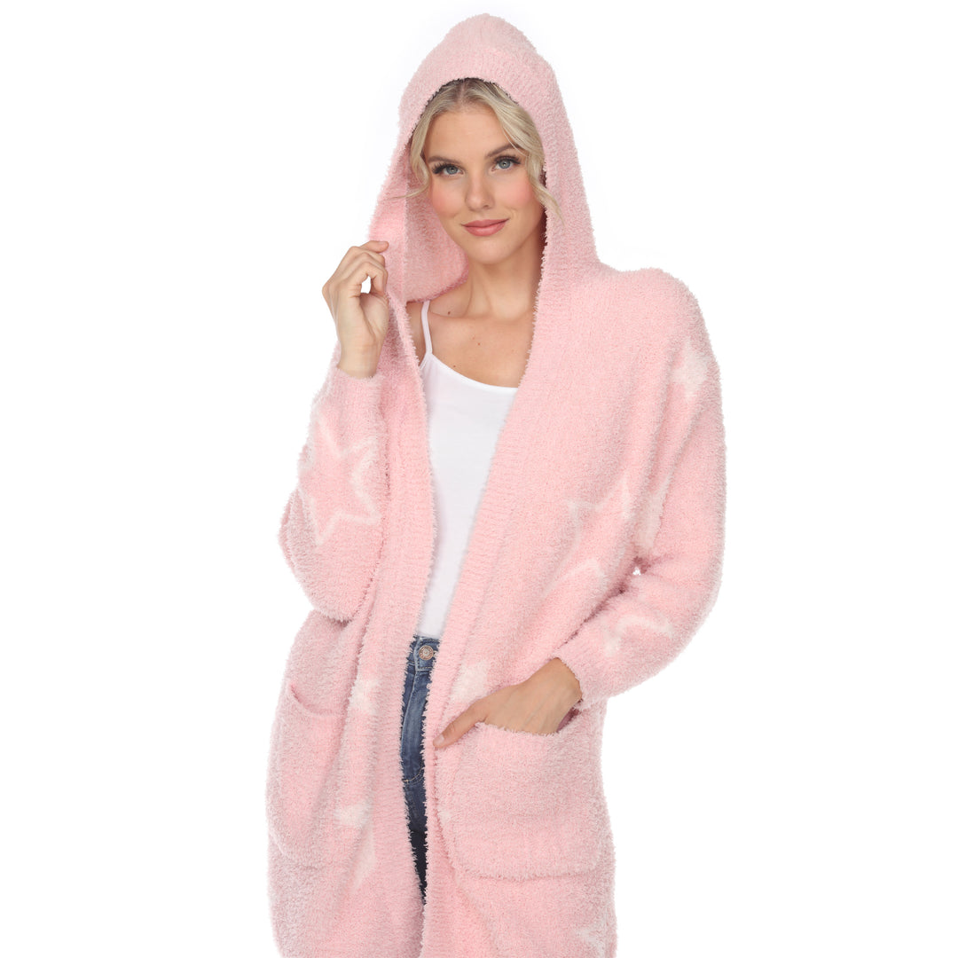 Women's Hooded Open Front Sherpa Coat
