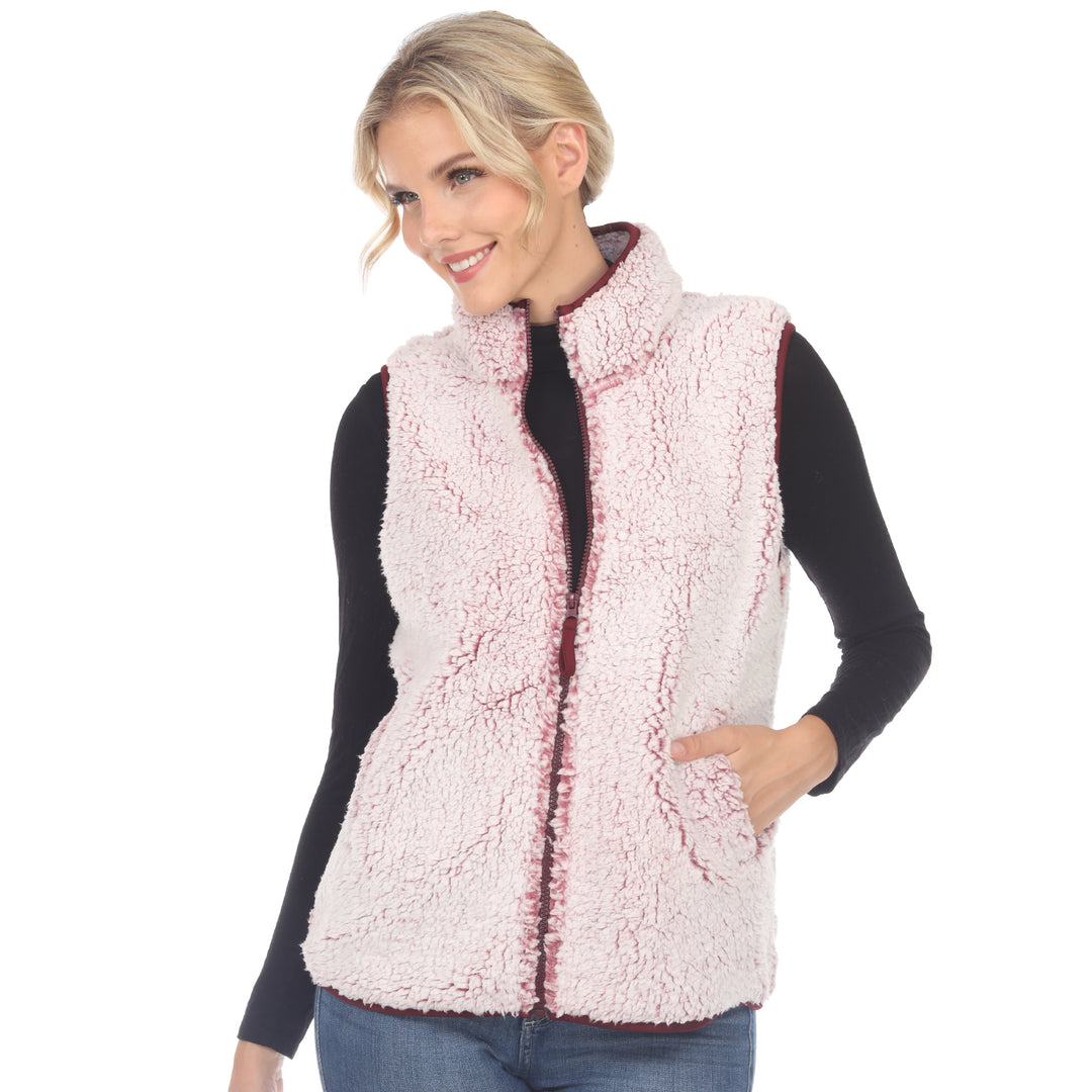 Women's Zip up sherpa vest