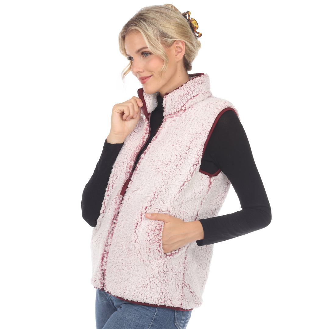 Women's Zip up sherpa vest