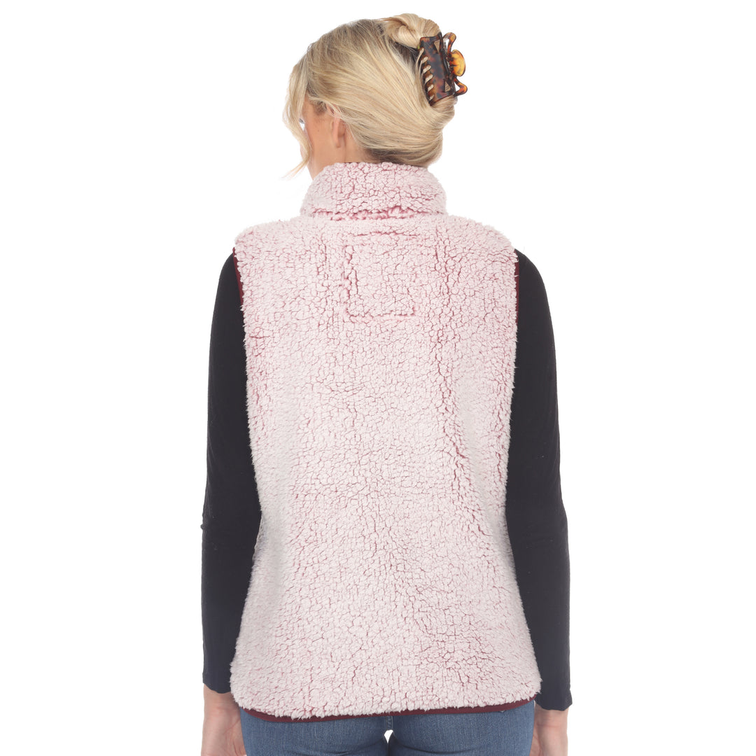 Women's Zip up sherpa vest
