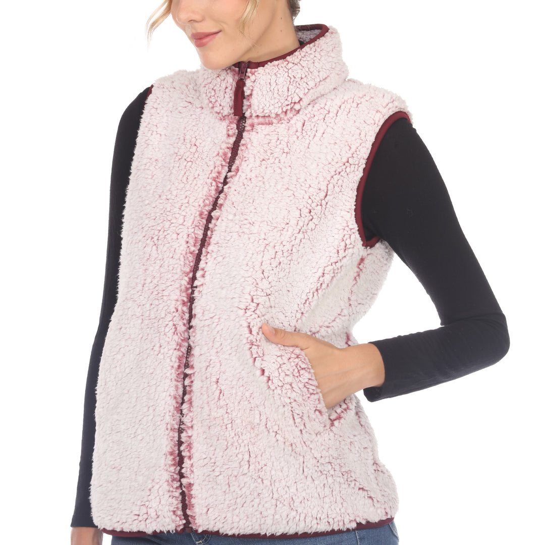 Women's Zip up sherpa vest