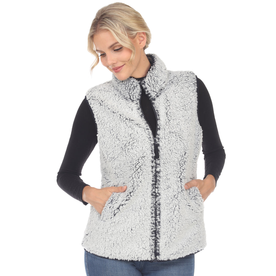Women's Zip up sherpa vest