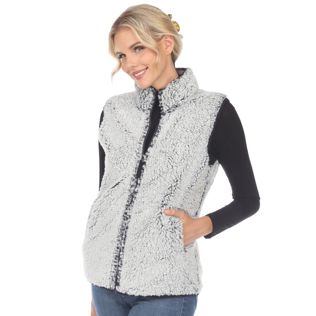 Women's Zip up sherpa vest