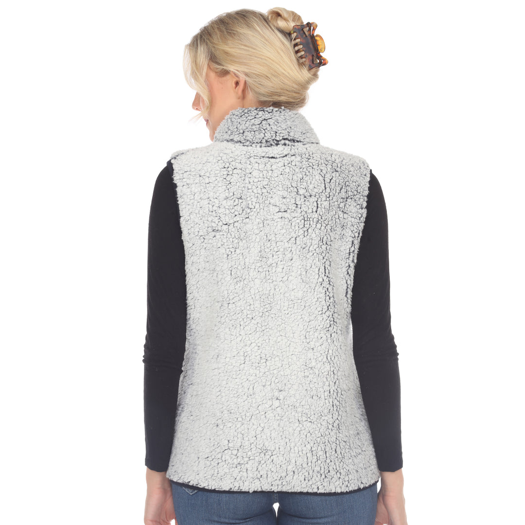 Women's Zip up sherpa vest