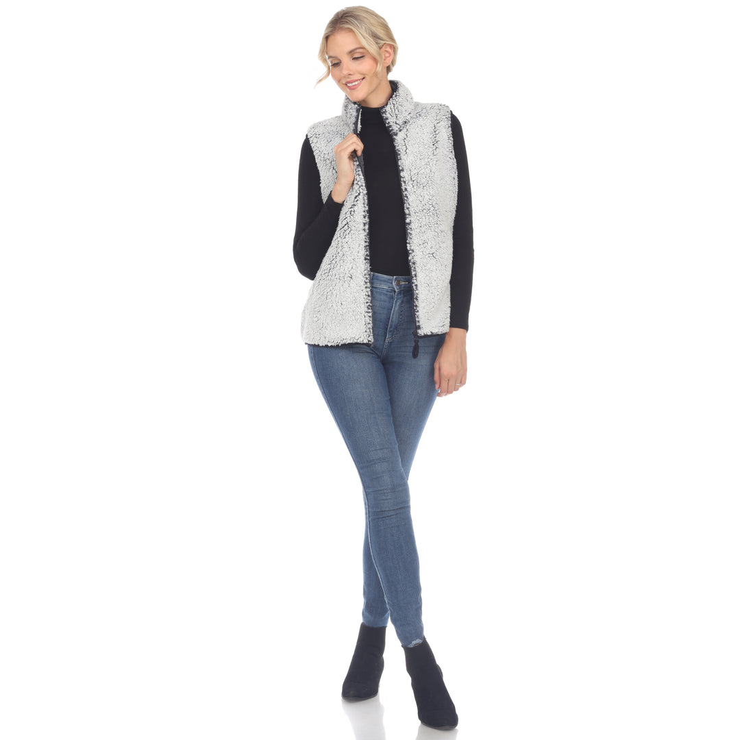 Women's Zip up sherpa vest
