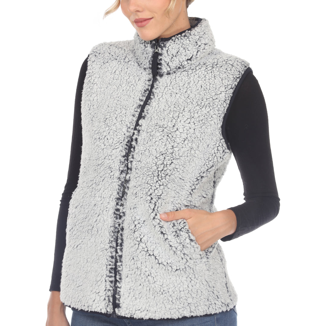 Women's Zip up sherpa vest
