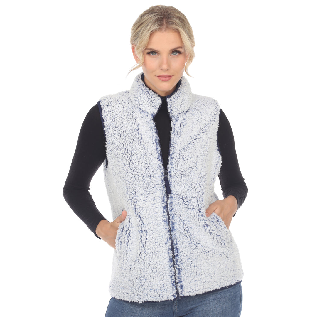 Women's Zip up sherpa vest