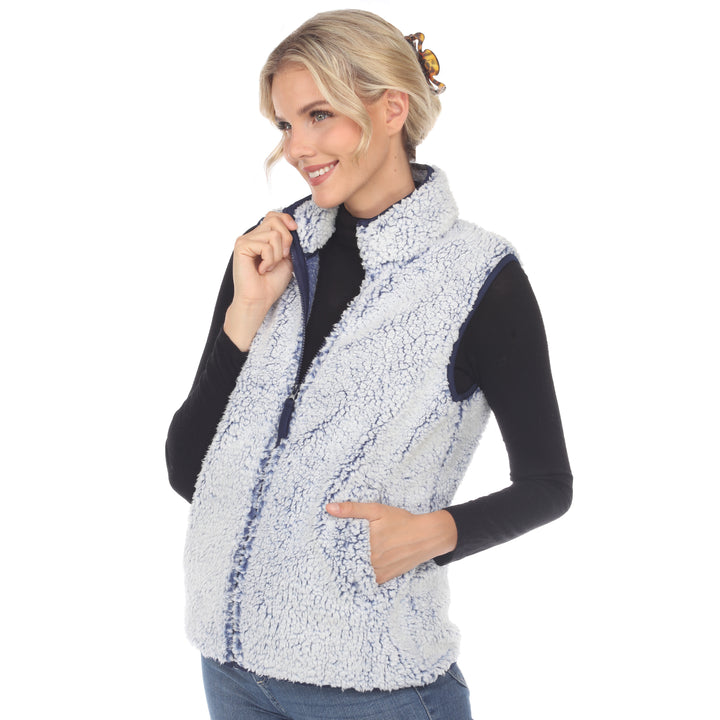 Women's Zip up sherpa vest