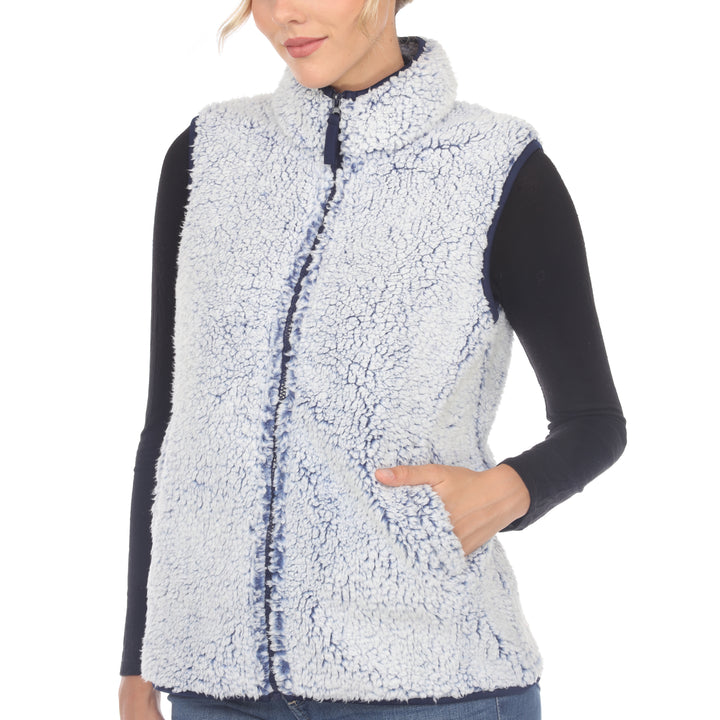 Women's Zip up sherpa vest