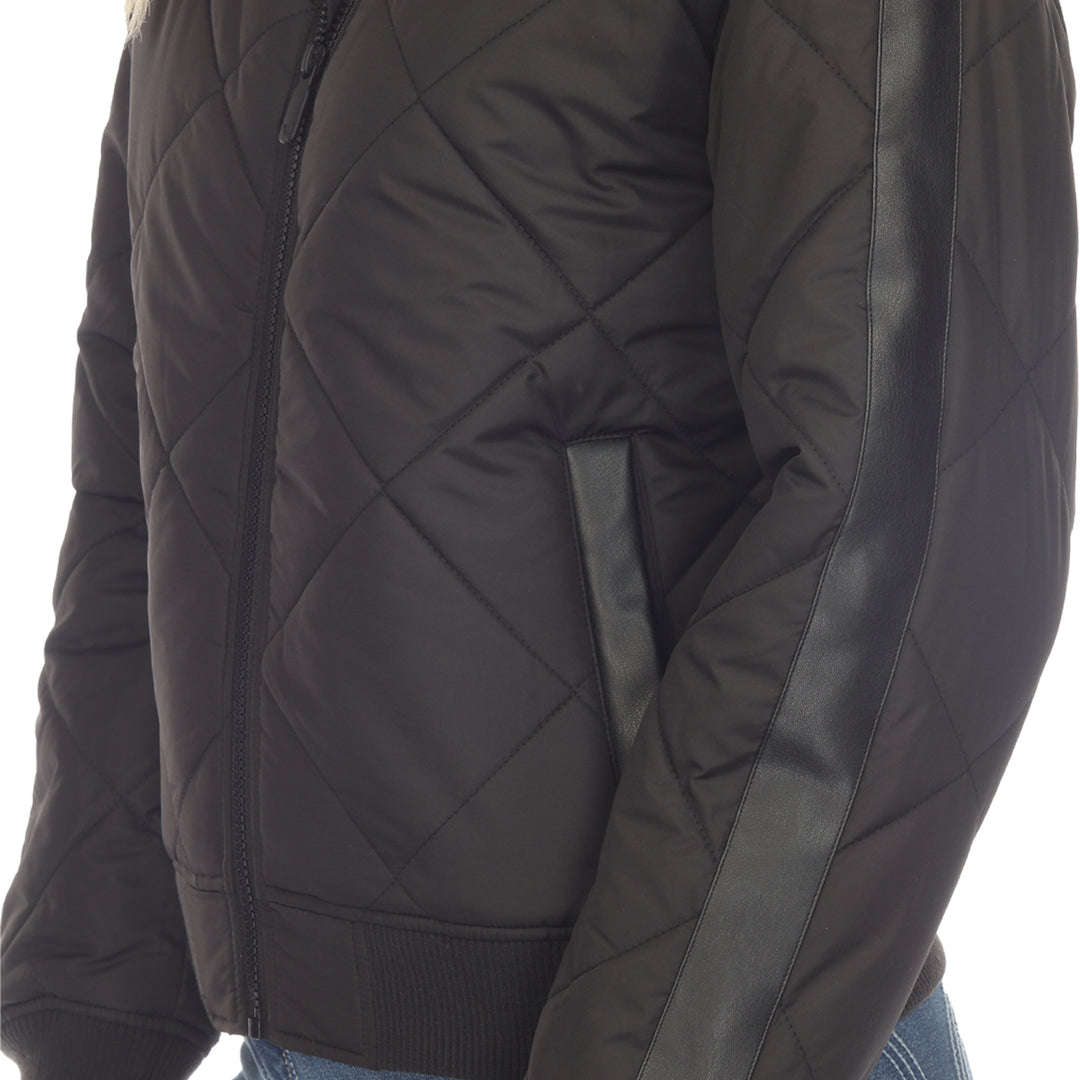 Women's  Lightweight Diamond Quilted Puffer Bomber Jacket