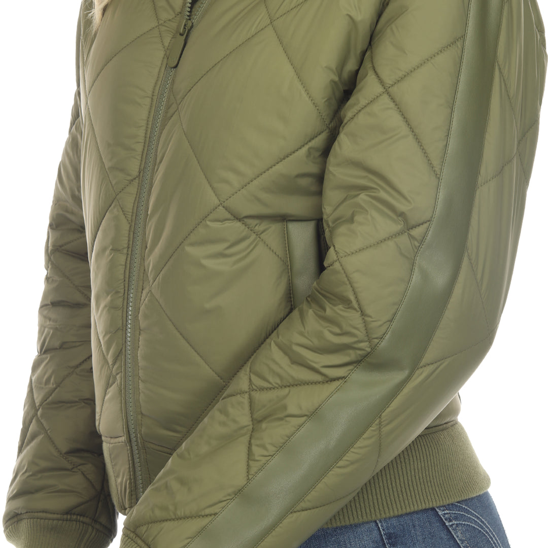 Women's  Lightweight Diamond Quilted Puffer Bomber Jacket