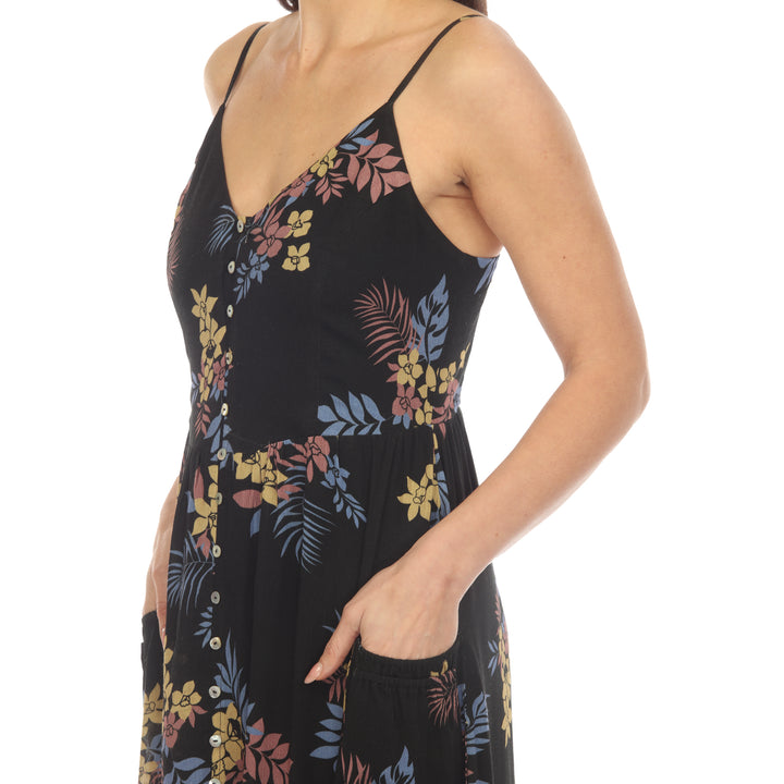 Women's V-Neck Floral Print Maxi Dress