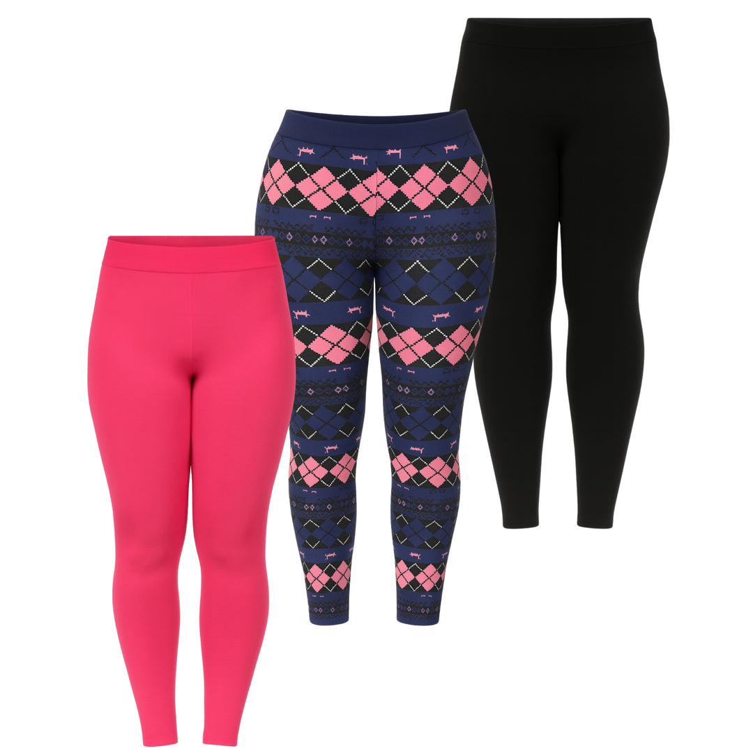 Women’s Holiday Leggings 3-Pack – Festive Prints & Cozy Styles