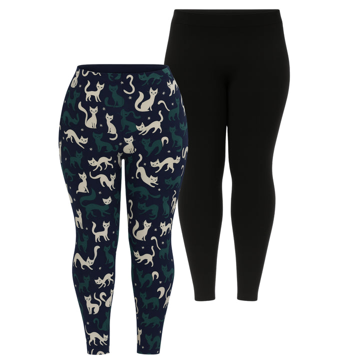 Plus Size Halloween Cat Leggings 2-Pack