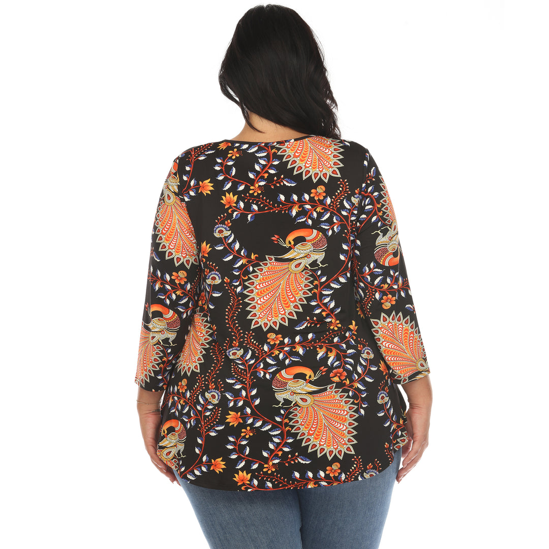 Women's Plus Size Vibrant Boho Swing Top
