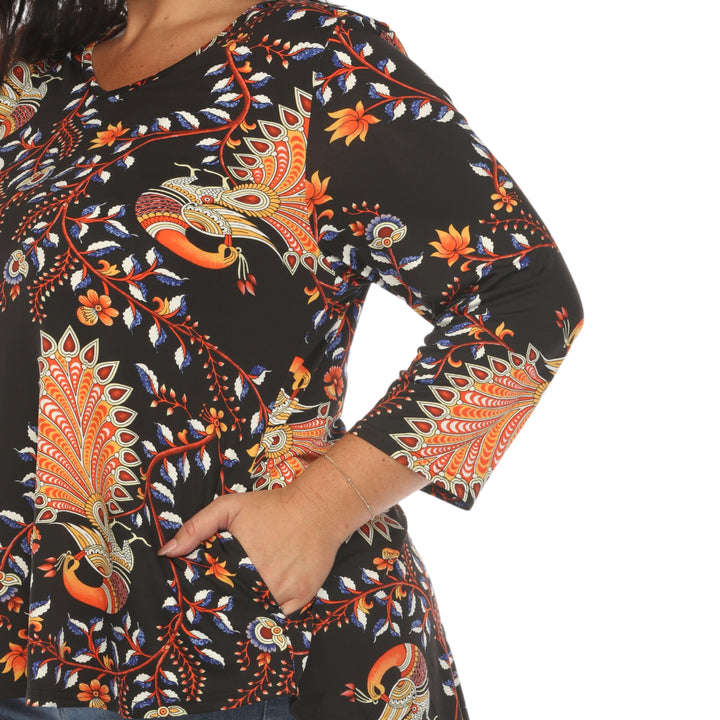 Women's Plus Size Vibrant Boho Swing Top