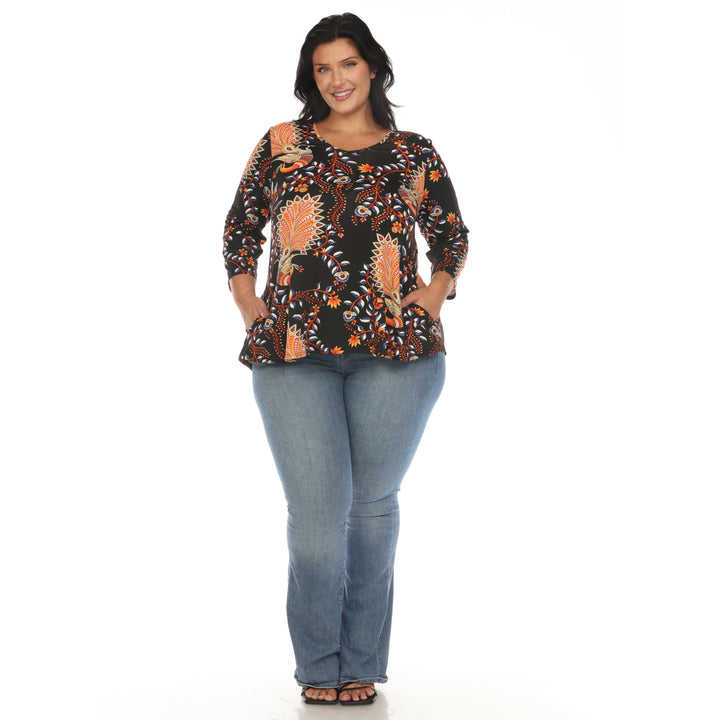 Women's Plus Size Vibrant Boho Swing Top
