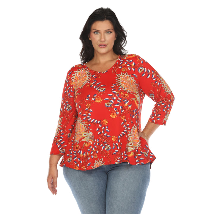 Women's Plus Size Vibrant Boho Swing Top