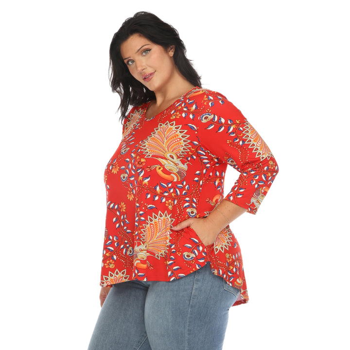 Women's Plus Size Vibrant Boho Swing Top