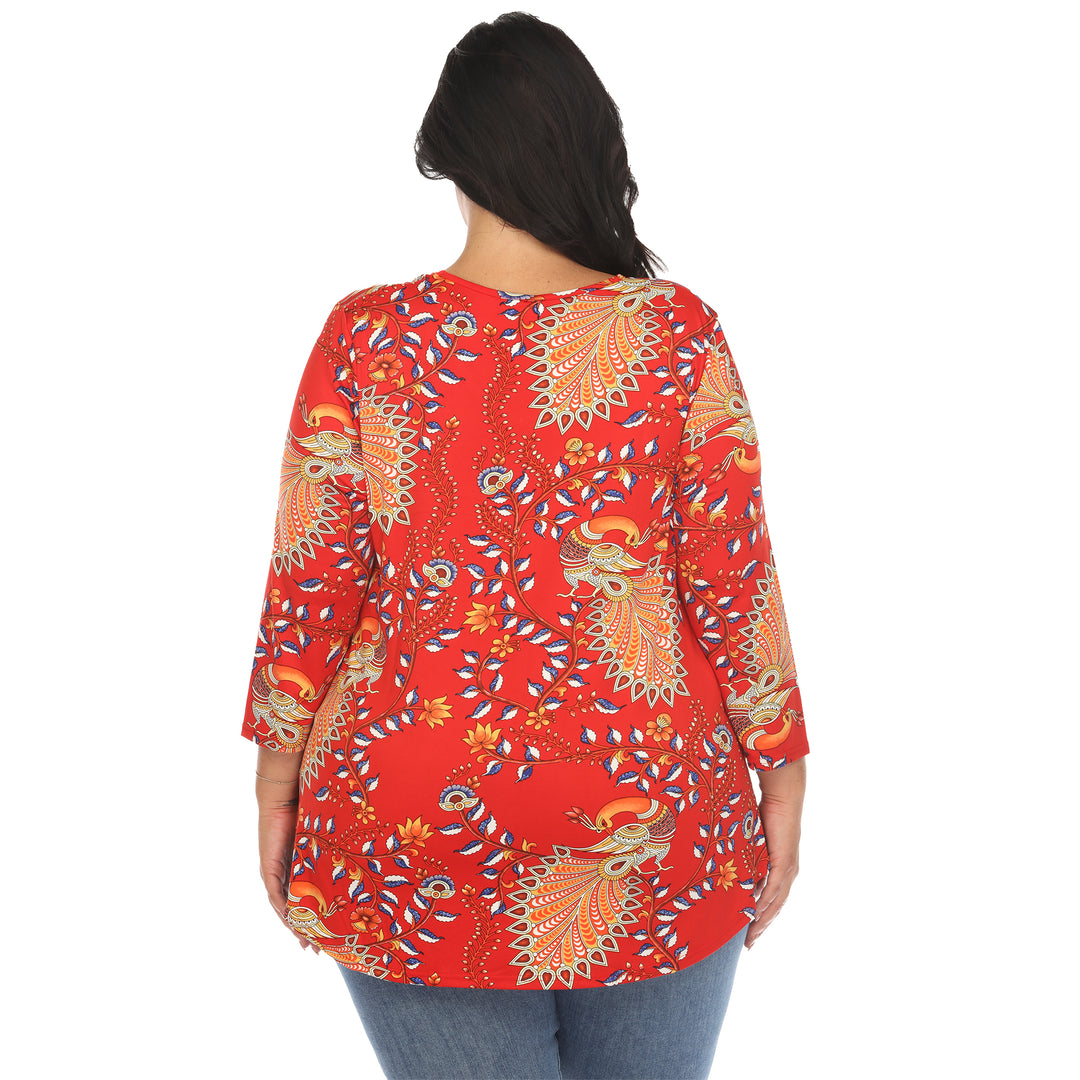 Women's Plus Size Vibrant Boho Swing Top