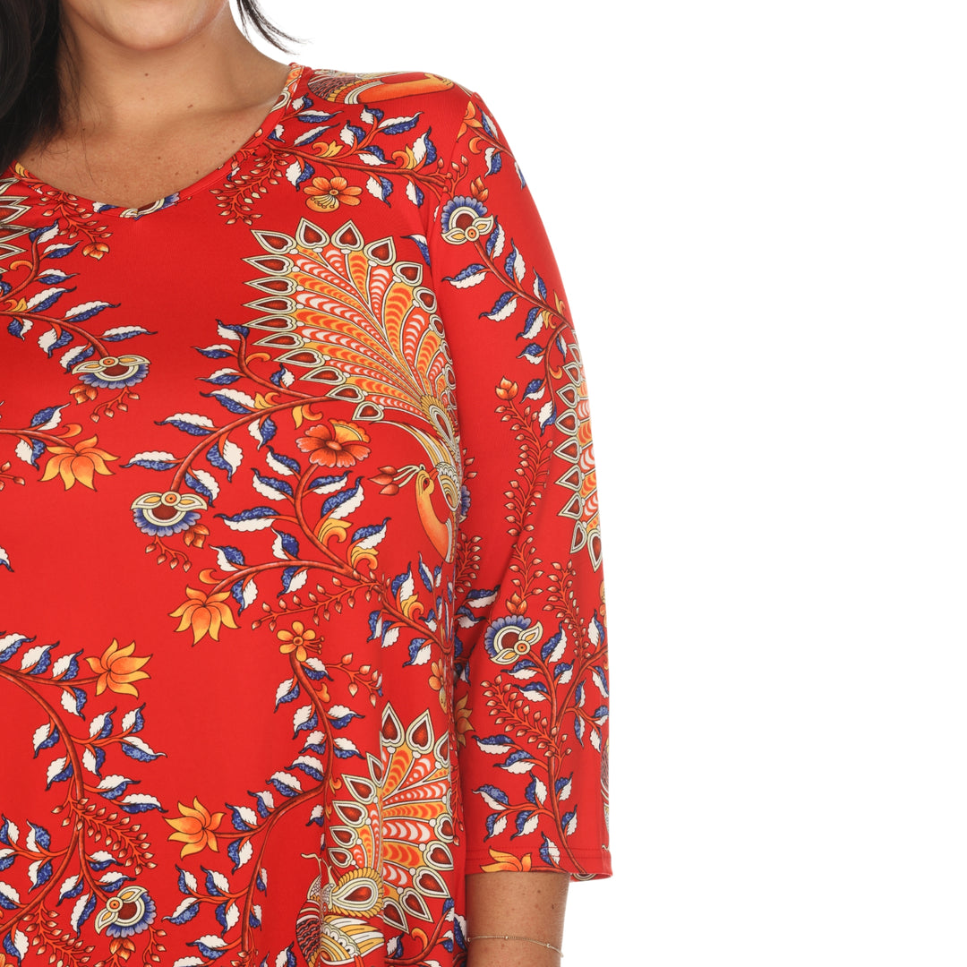 Women's Plus Size Vibrant Boho Swing Top