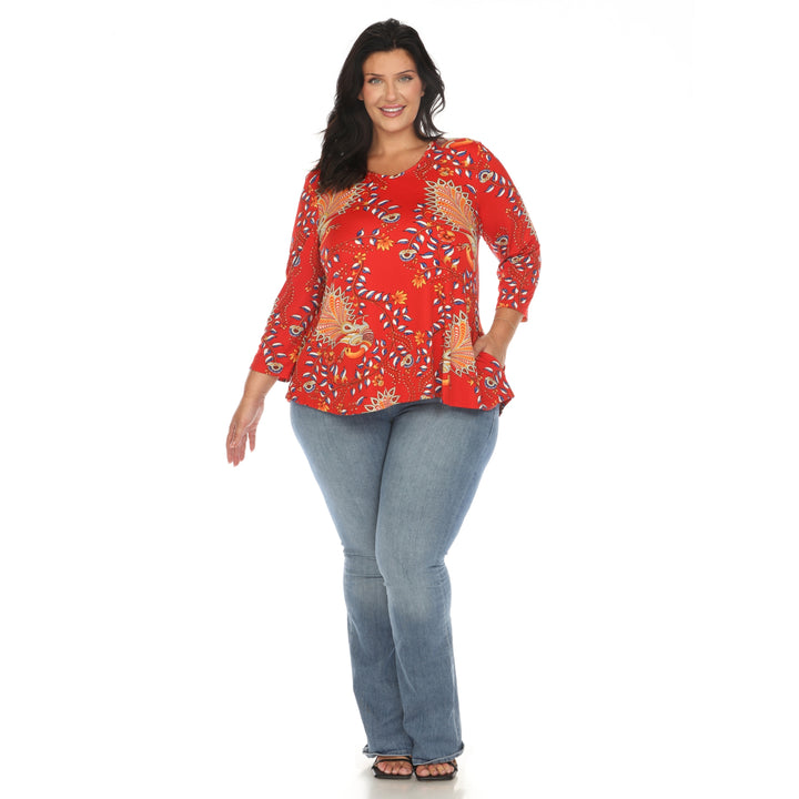 Women's Plus Size Vibrant Boho Swing Top