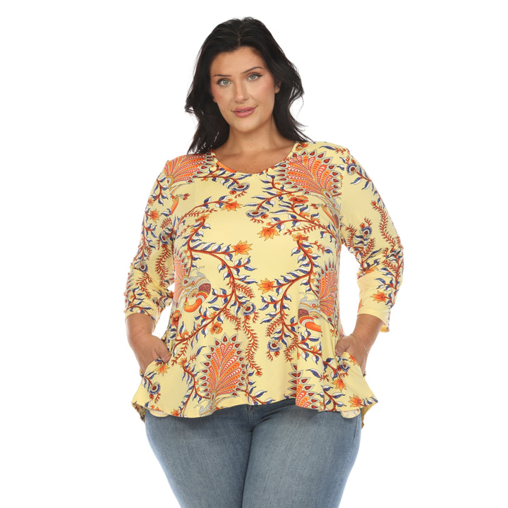 Women's Plus Size Vibrant Boho Swing Top