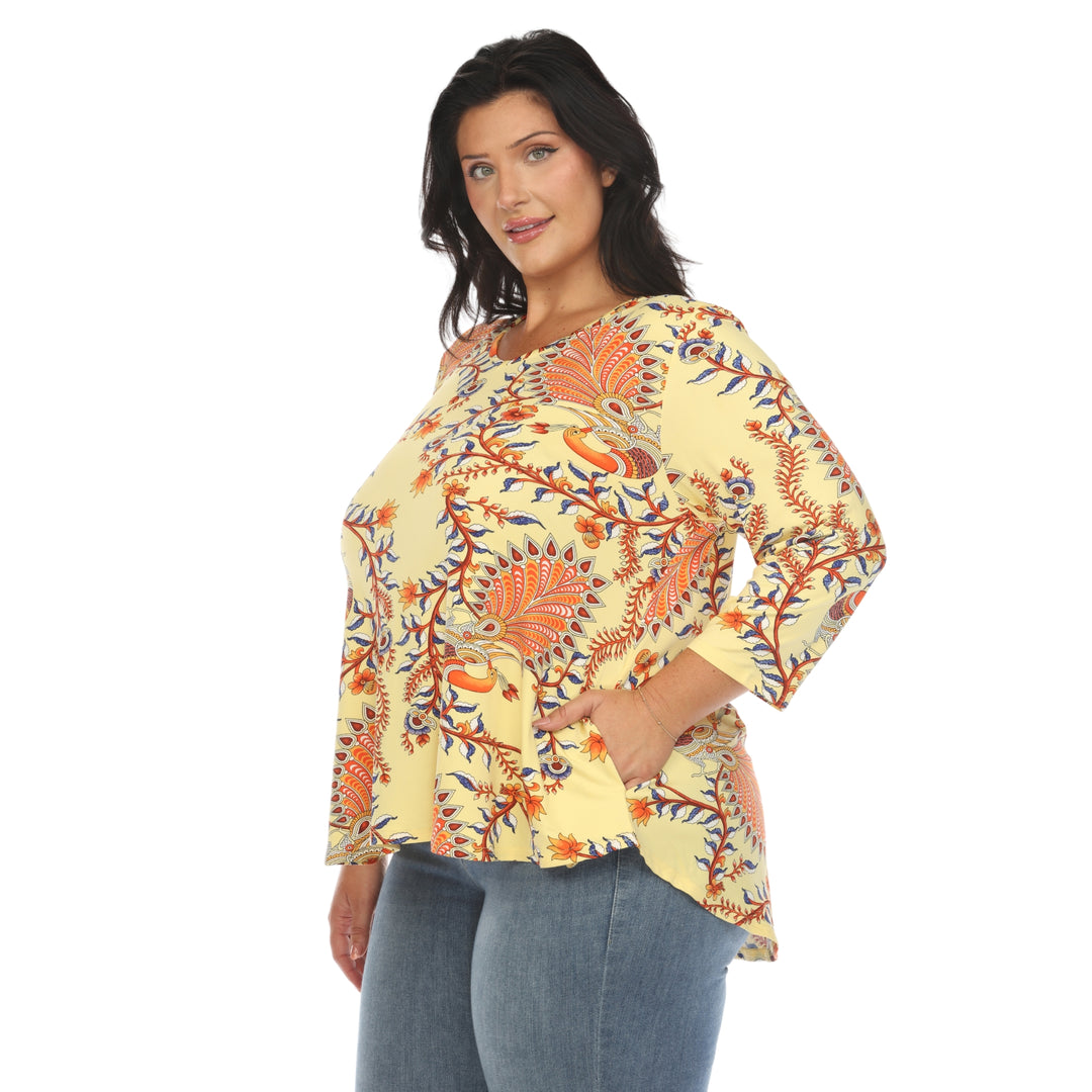 Women's Plus Size Vibrant Boho Swing Top