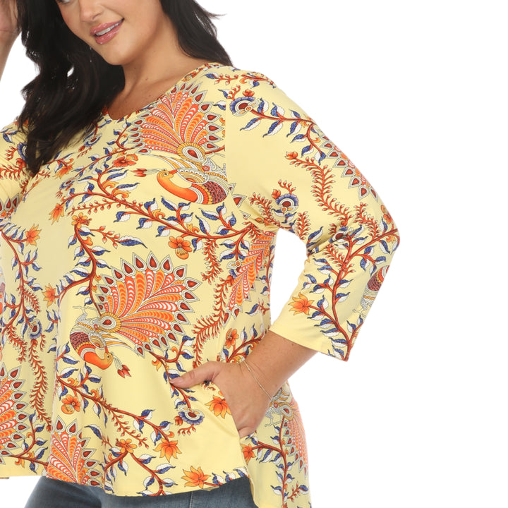 Women's Plus Size Vibrant Boho Swing Top