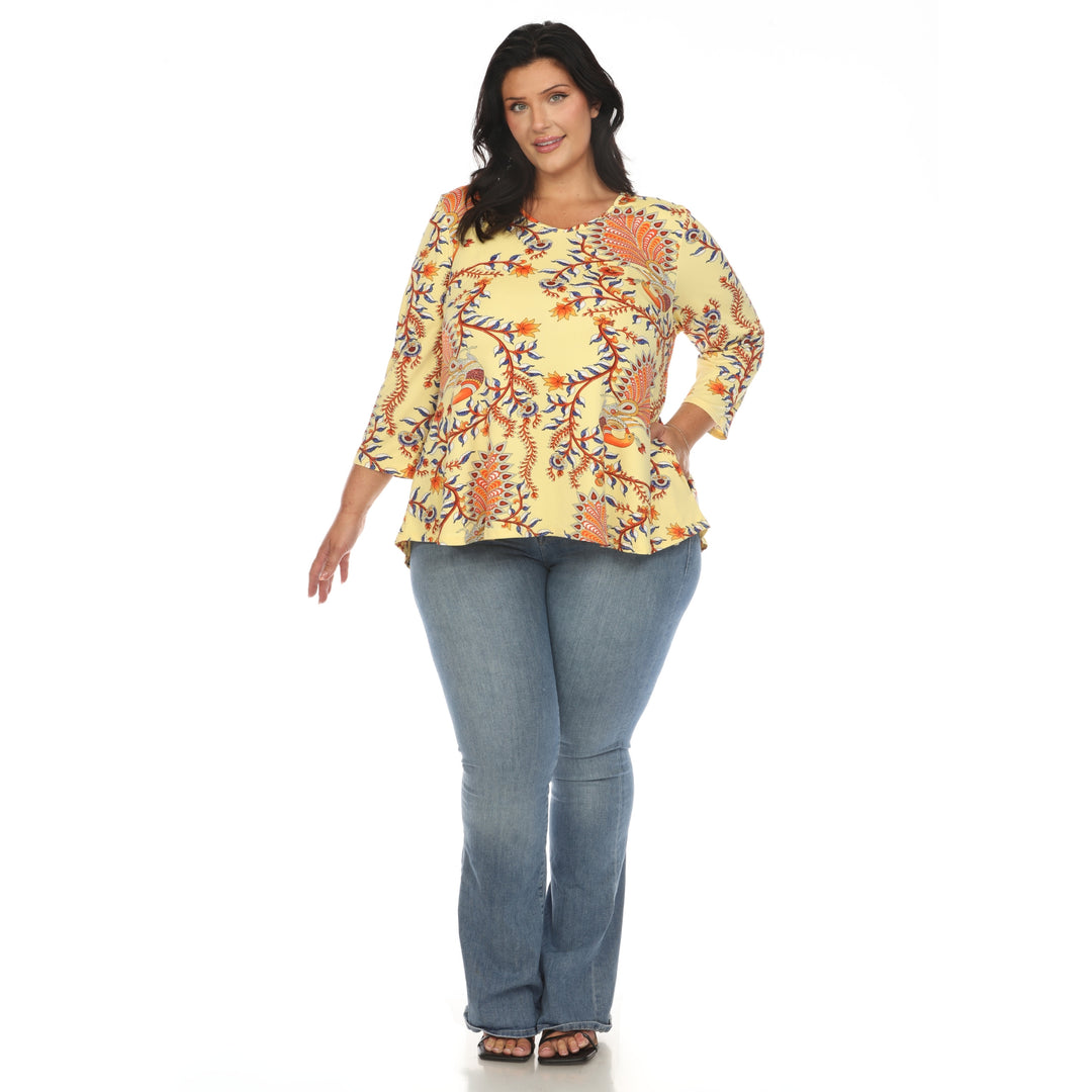 Women's Plus Size Vibrant Boho Swing Top