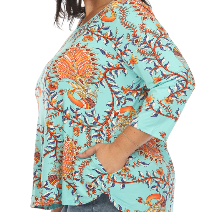 Women's Plus Size Vibrant Boho Swing Top