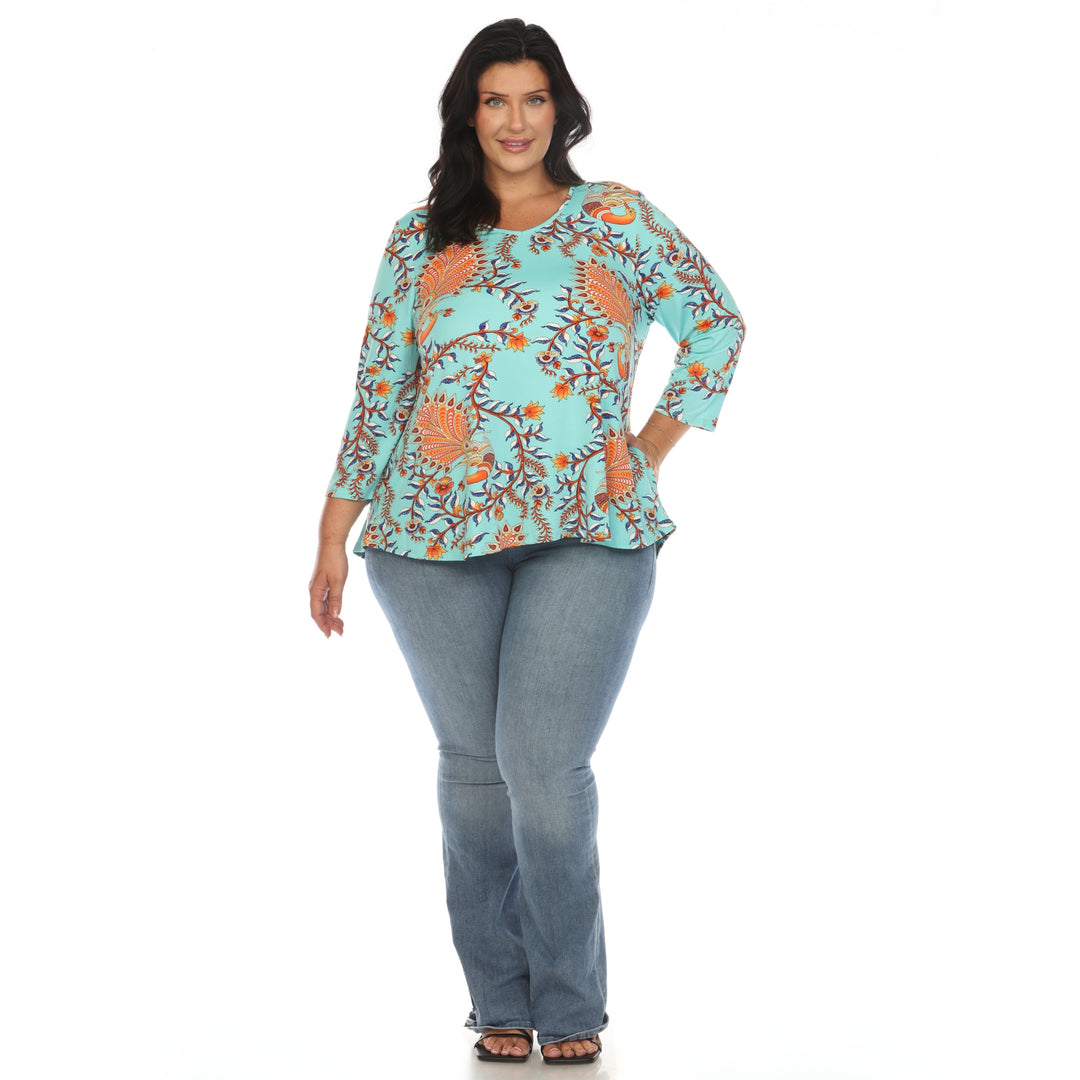 Women's Plus Size Vibrant Boho Swing Top