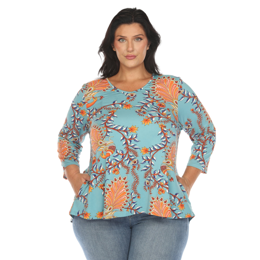Women's Plus Size Vibrant Boho Swing Top