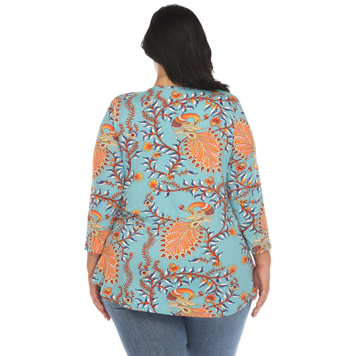 Women's Plus Size Vibrant Boho Swing Top