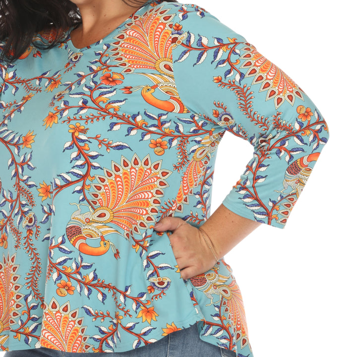Women's Plus Size Vibrant Boho Swing Top