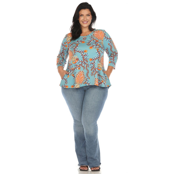 Women's Plus Size Vibrant Boho Swing Top