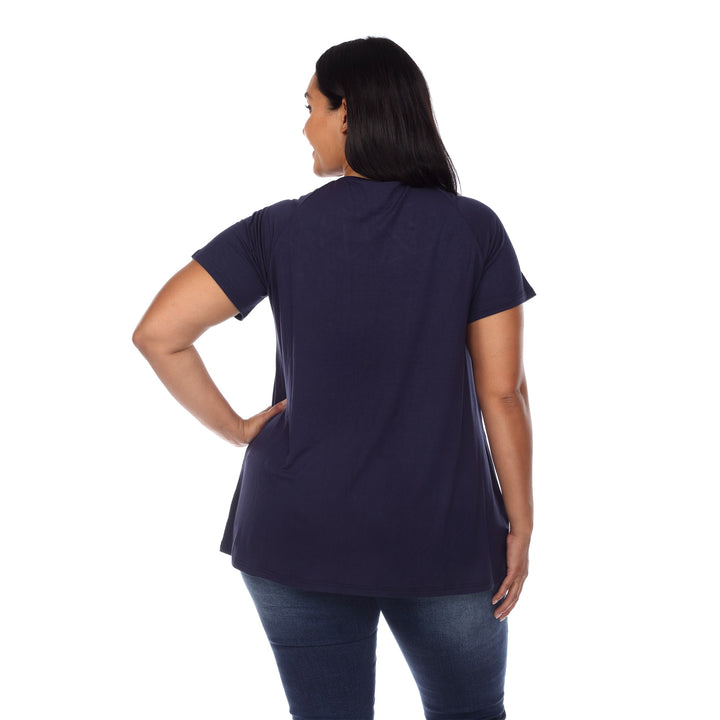 Women's Plus Size Crisscross Cutout Short Sleeve Top