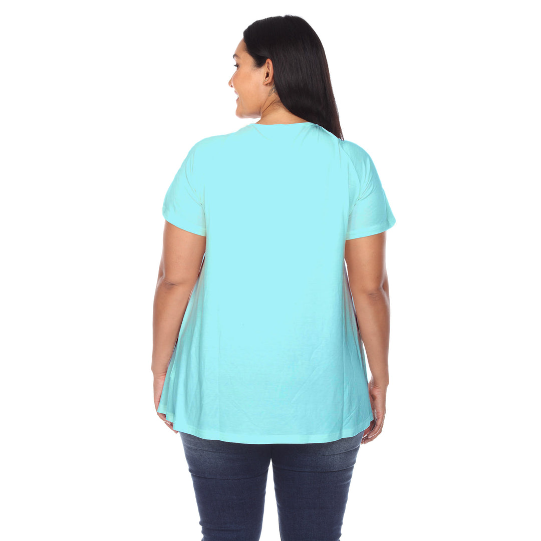 Women's Plus Size Crisscross Cutout Short Sleeve Top